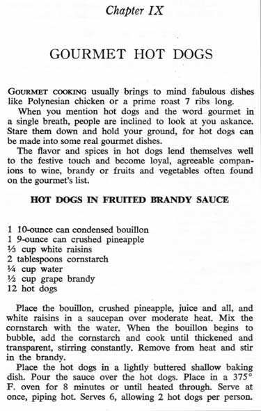 Recipe - Hot Dogs in Fruited Brandy Sauce